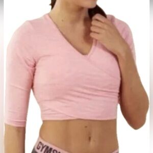 Gymshark Ballet Crop Top Size Xs excellent condition Pink sand Marl